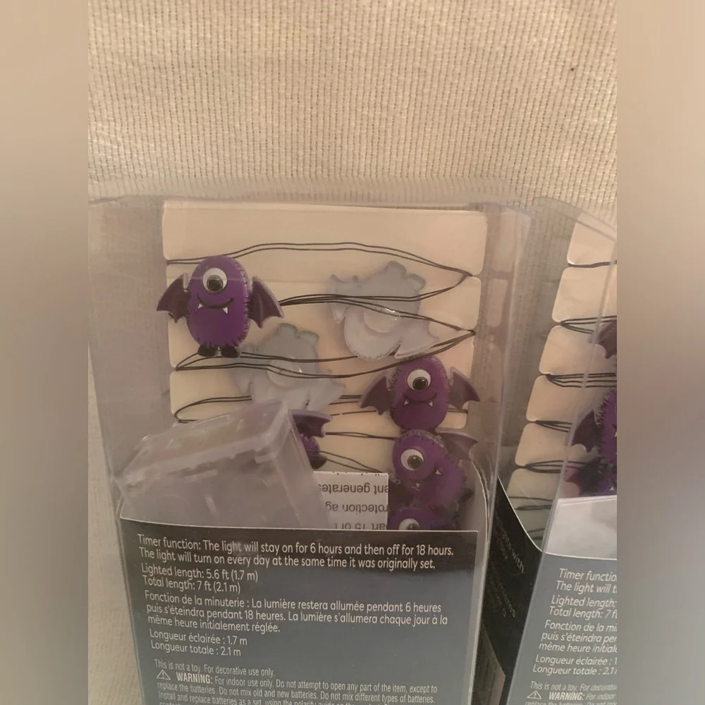 NIB LED Ashland Purple Bat and Monster String Lights